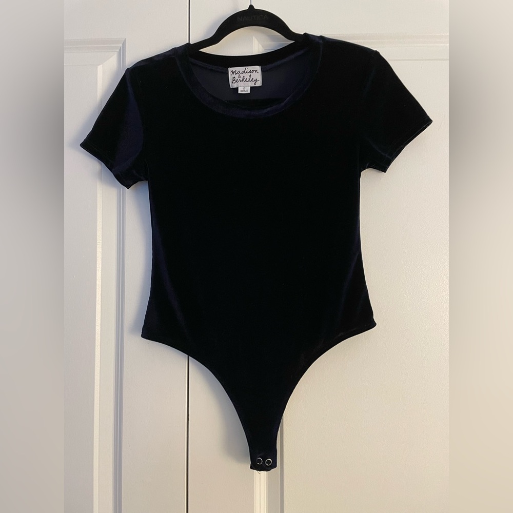 Velvet Blue Short Sleeve Bodysuit | Women’s S